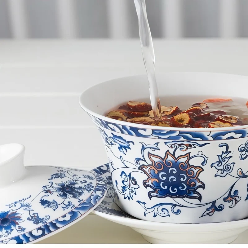 3XL Orientalische Blumen Party Gaiwan
