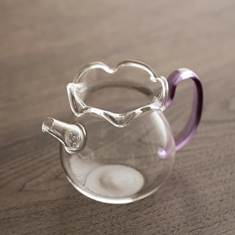 Teebereiter/Fairness-Tasse aus Blumenglas mit eingebautem Sieb