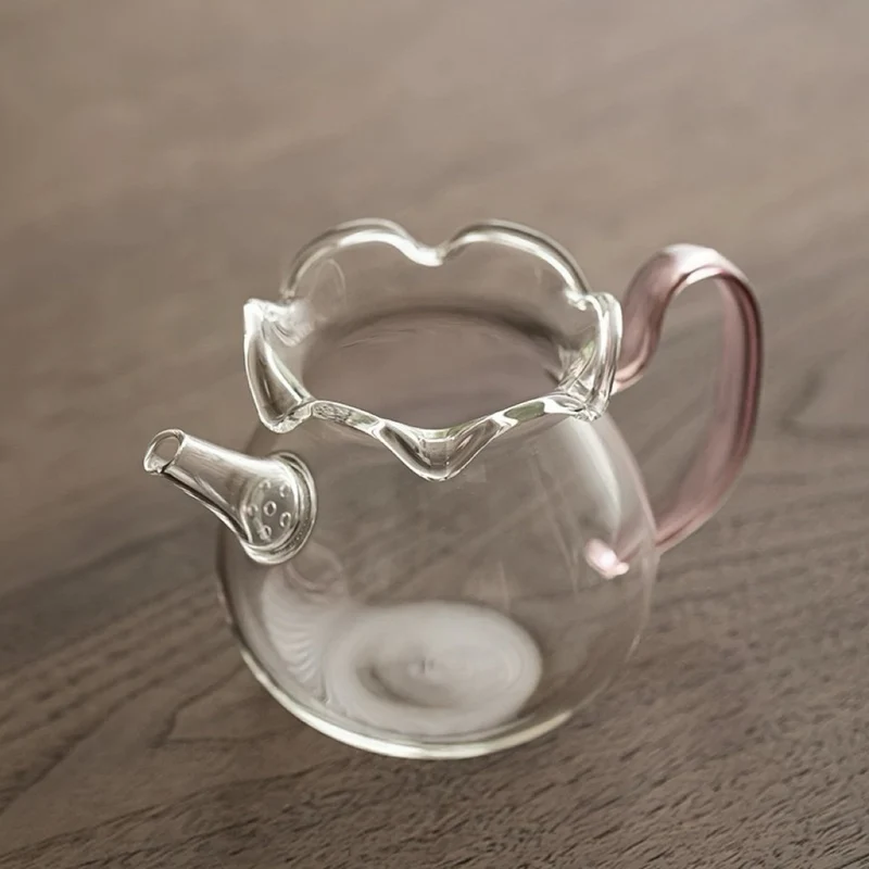 Teebereiter/Fairness-Tasse aus Blumenglas mit eingebautem Sieb