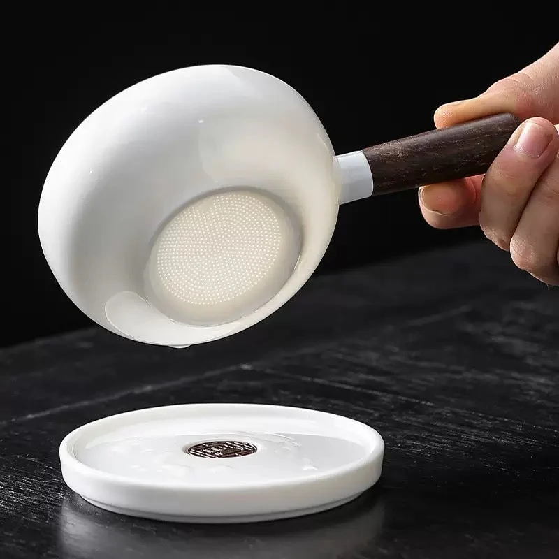 Gongfu-Teesieb im Pan-Stil mit Teller