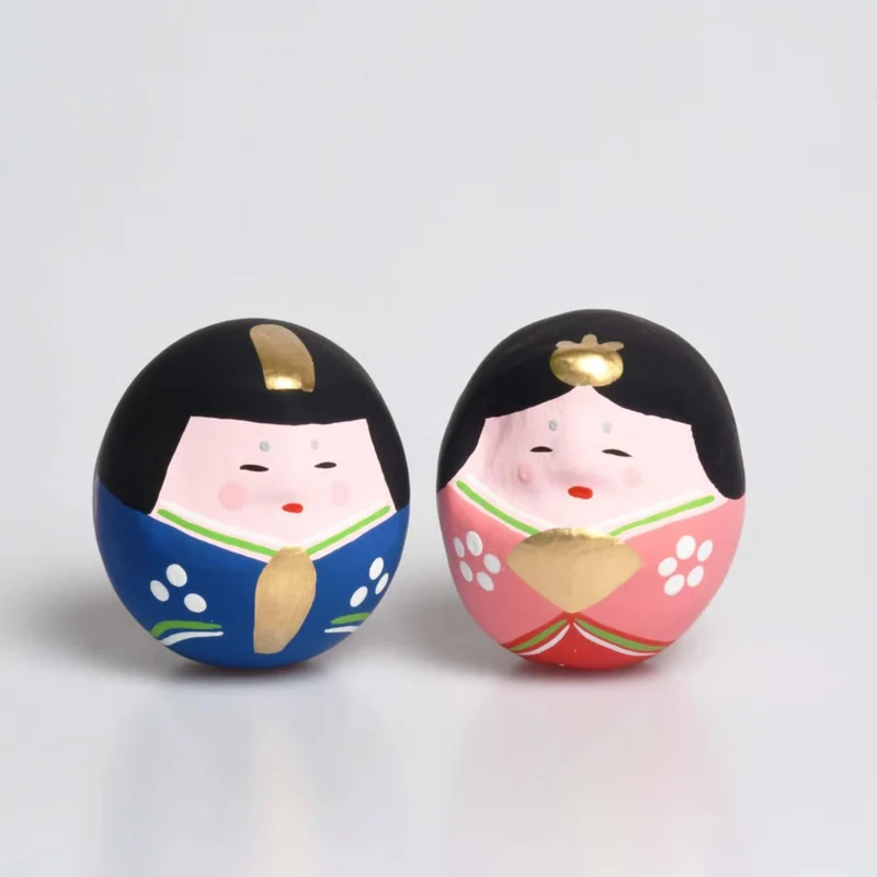 Shirakawa Daruma Hina Matsuri Pair Daruma Doll Set 4.5cm