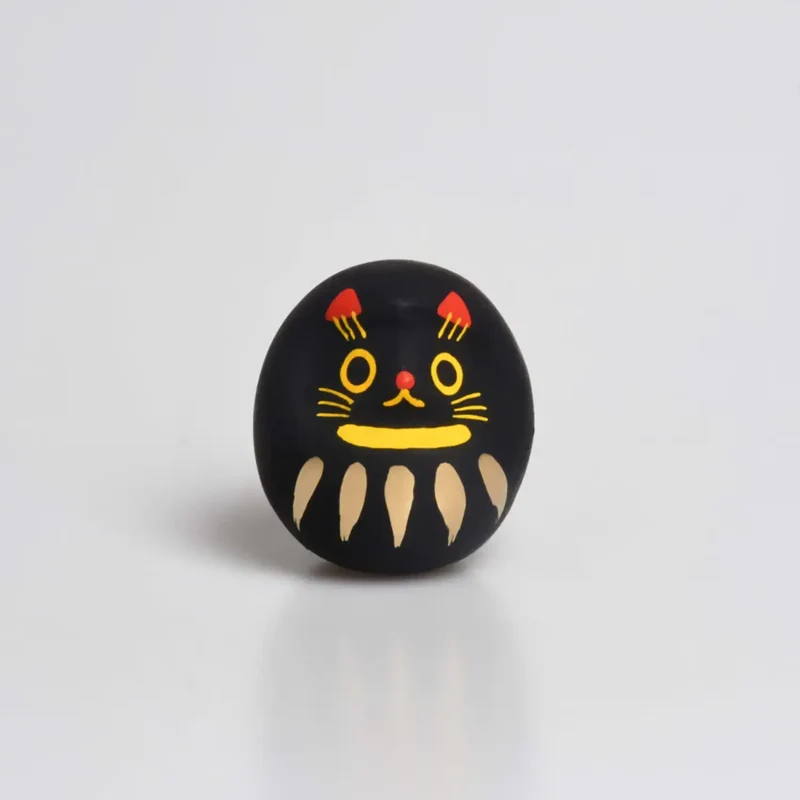 Shirakawa Daruma Cute Black Cat Daruma Doll Good Luck Charm 4.5cm