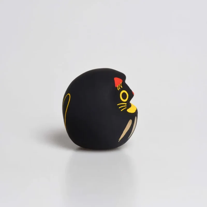 Shirakawa Daruma Cute Black Cat Daruma Doll Good Luck Charm 4.5cm