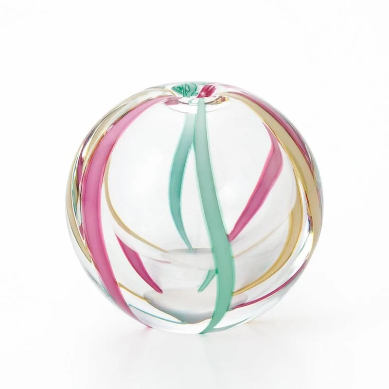 Aderia Colorful Glass Temari Ball Small Flower Vase 65mm