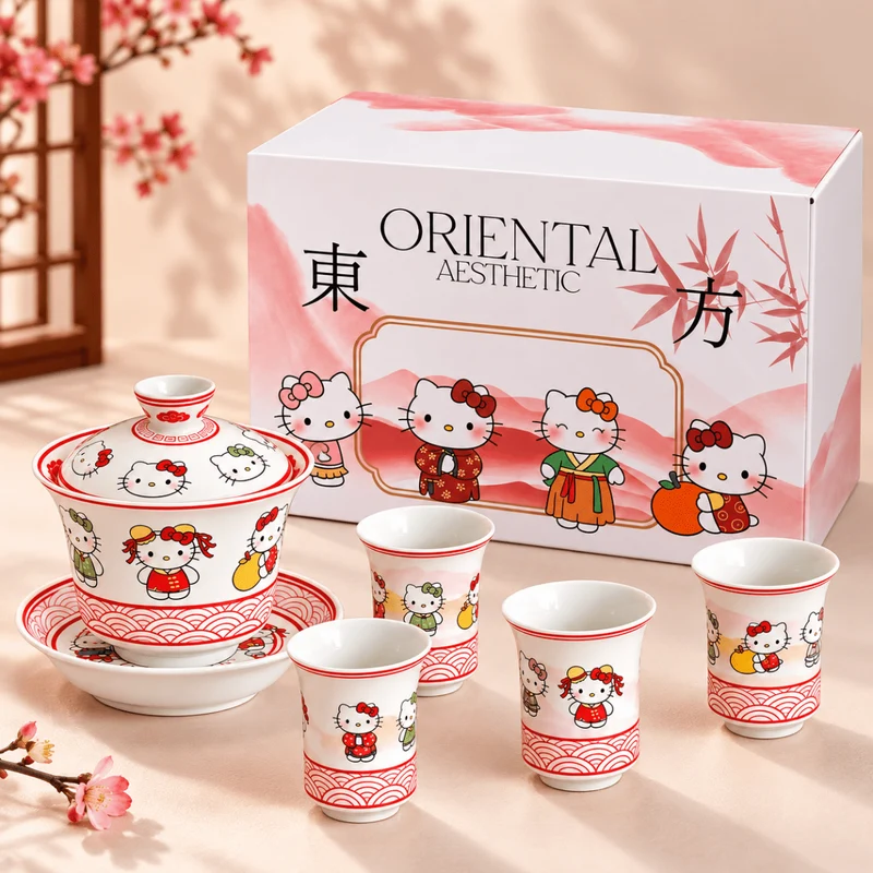Verspielte Gaiwan- und Teetassenkollektion im Cartoon-Stil (Limitierte Auflage)