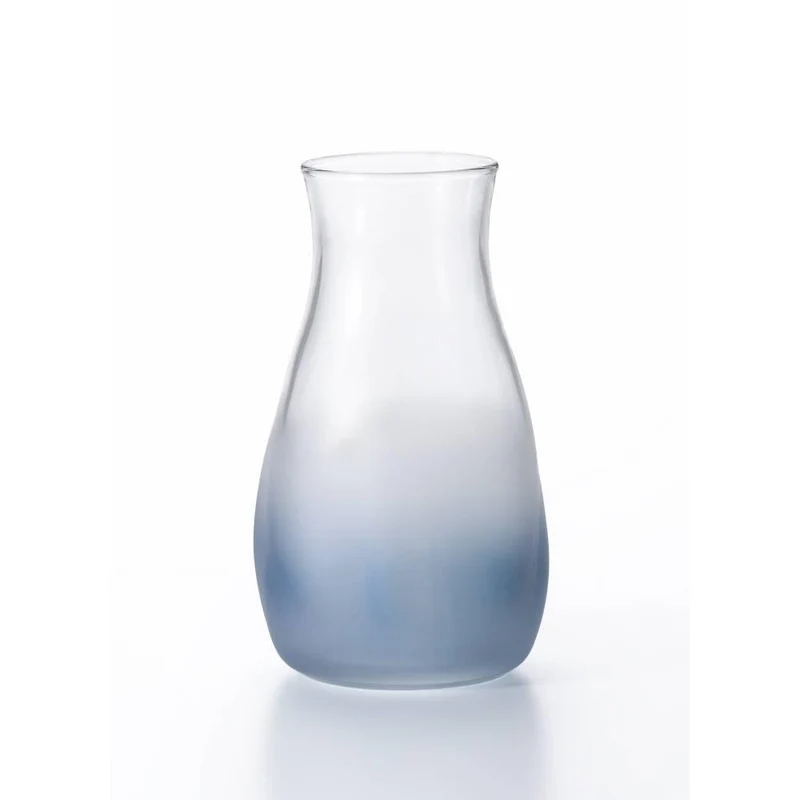 Aderia Tebineri Small Glass Flower Vase Frosted Blue Finish 129mm