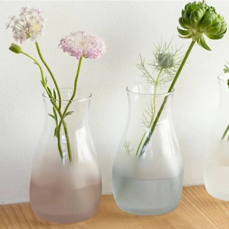 Aderia Tebineri Small Glass Flower Vase Frosted Blue Finish 129mm