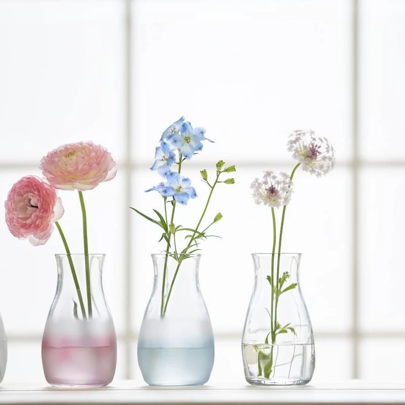 Aderia Tebineri Small Glass Flower Vase Frosted Pink Finish 129mm