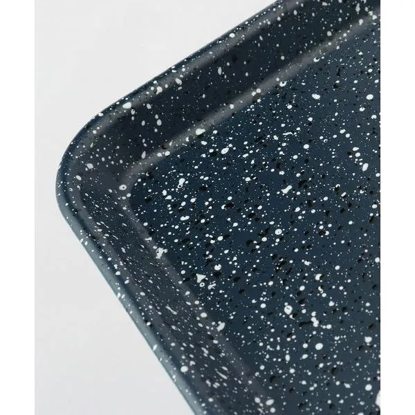 Handmade Stone Style Kishu Lacquerware Tray Non-Slip Navy Blue