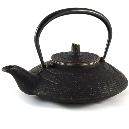 Iwachu Cast Iron Tetsubin Teapot with Dragonfly Pattern in Black & Gold