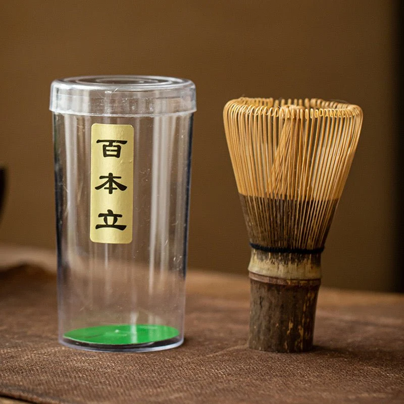 Matcha-Schneebesen aus Bambus mit 100 Zinken