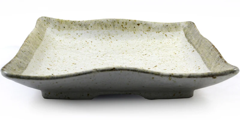 Beige Glazed Japanese Sushi Plate Set