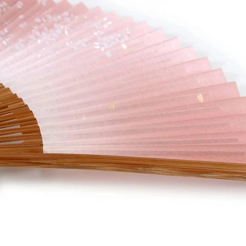 Yamani Sakura Cherry Blossom Design Pink Sensu Handheld Folding Fan 21.5cm