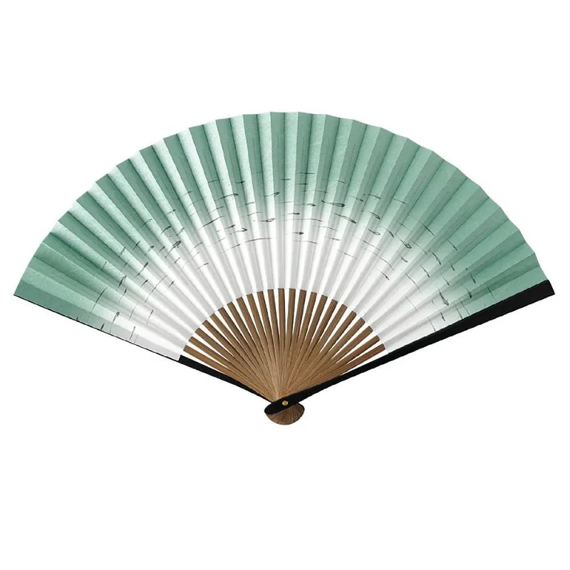Yamani Fish in Flowing Water Sensu Handheld Folding Fan 22.5cm