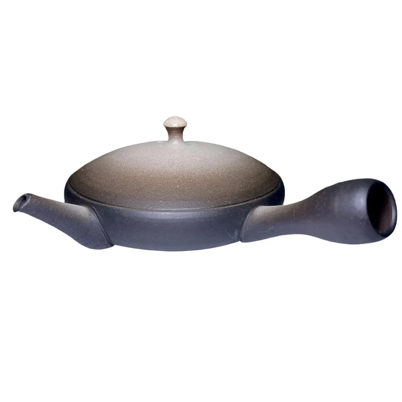 Handgemachte japanische Kyusu Gyokuro Teekanne - Graues Ombré