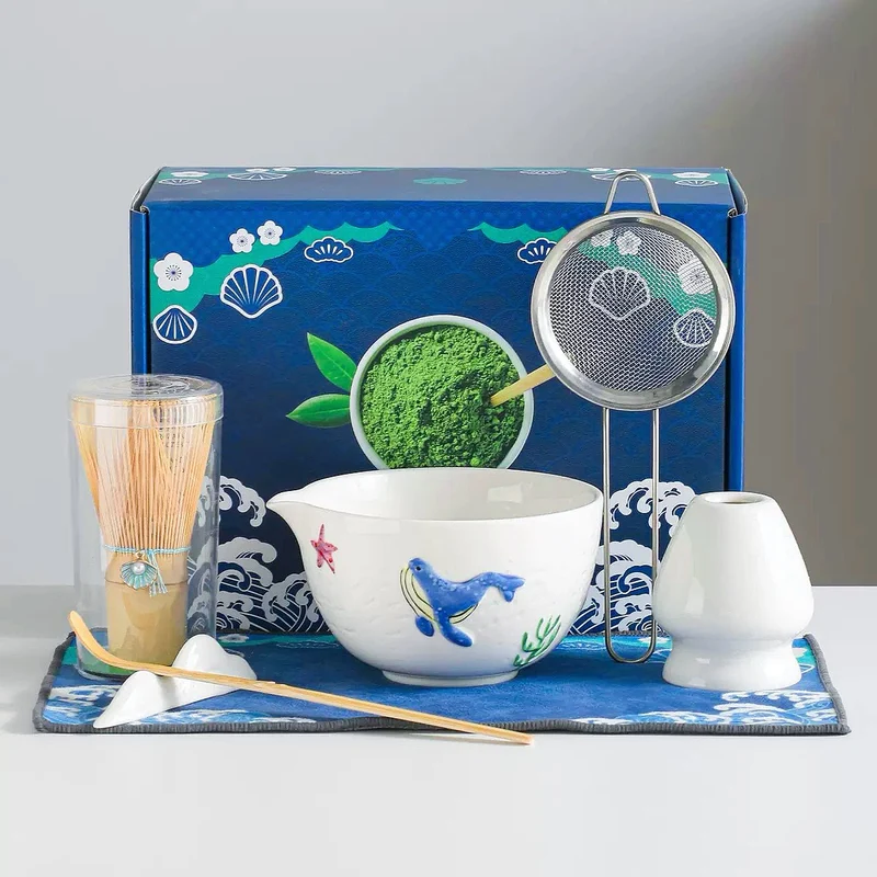 Komplettes Matcha-Zeremonie-Set mit erstklassigem Zeremonien-Matcha