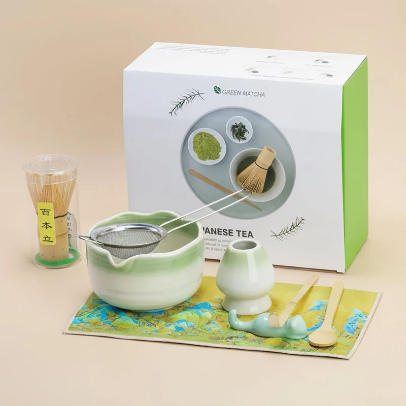 Komplettes Matcha-Zeremonie-Set mit erstklassigem Zeremonien-Matcha