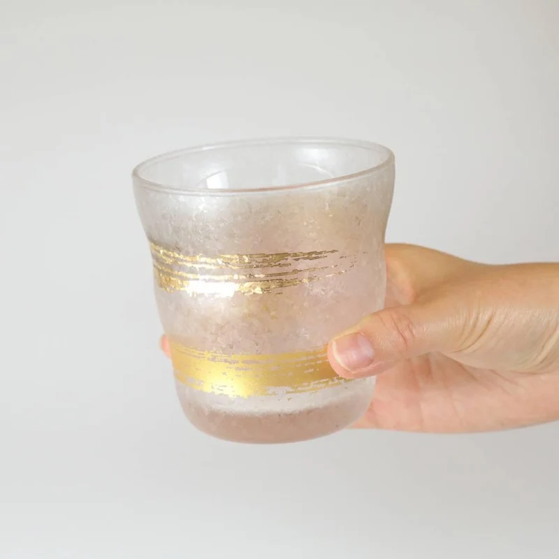 Aderia Premium Gold Pattern Frosted Old Fashioned Rocks Glass 335ml