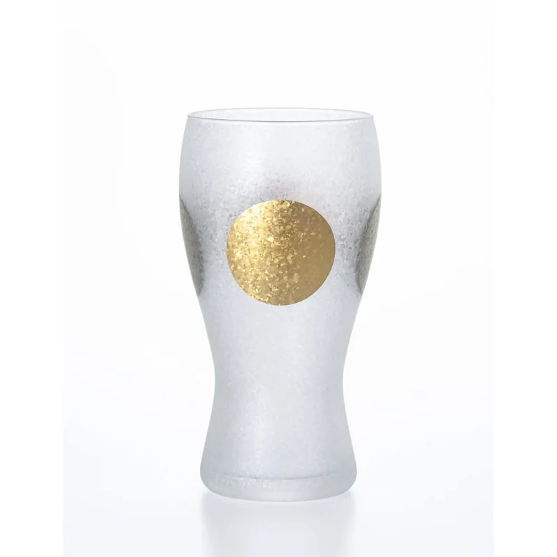 Aderia Premium Gold Sun & Silver Moon Frosted Beer Glass 380ml