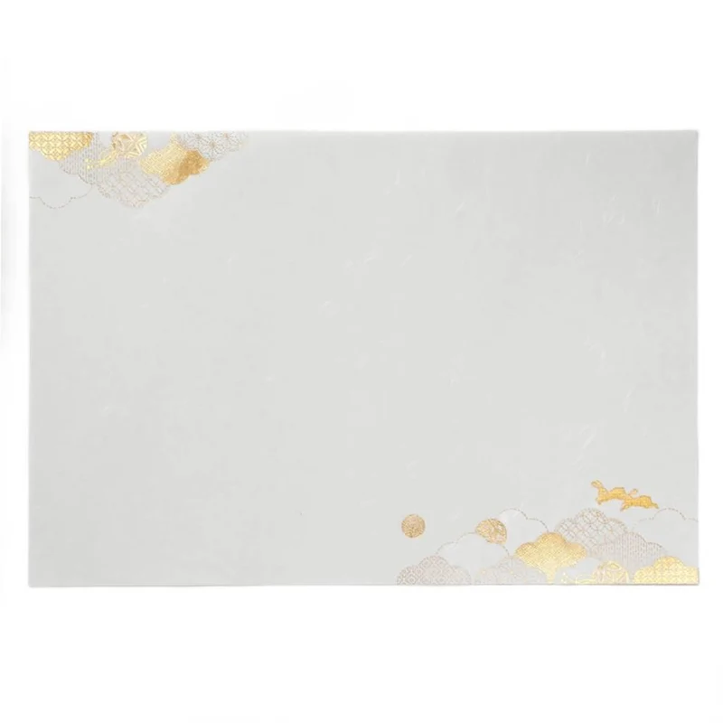Paper Placemats Elegant Gold Foil Stamped Rabbit Design 3 Sheets