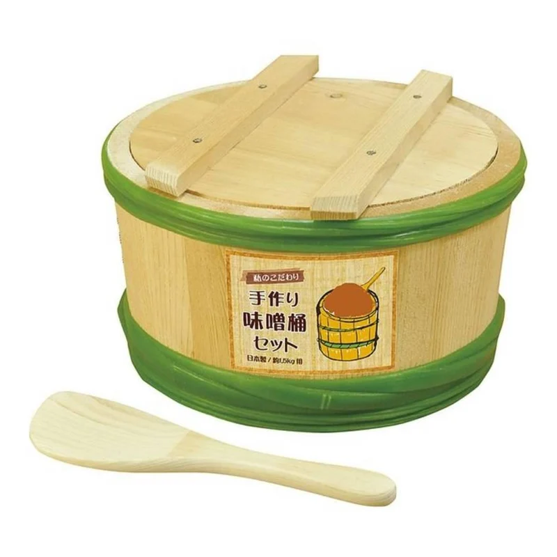 Wooden Aging Barrel For Homemade Miso Paste 1.5kg Capacity