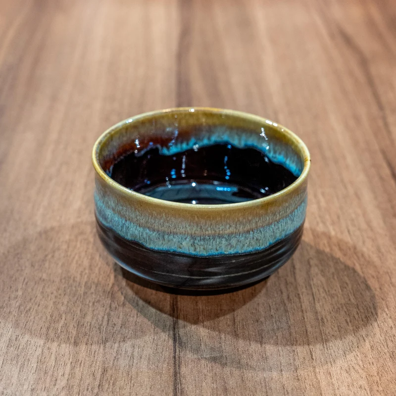 Hasami Porcelain Matchawan Lightweight Black & Brown Matcha Tea Bowl