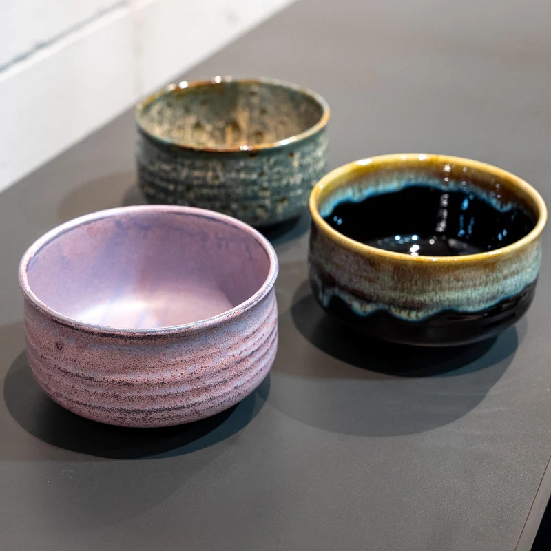 Hasami Porcelain Matchawan Lightweight Black & Brown Matcha Tea Bowl