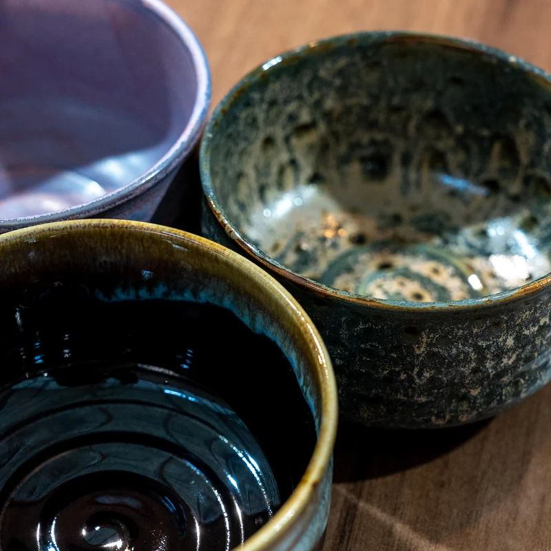Hasami Porcelain Matchawan Lightweight Black & Brown Matcha Tea Bowl
