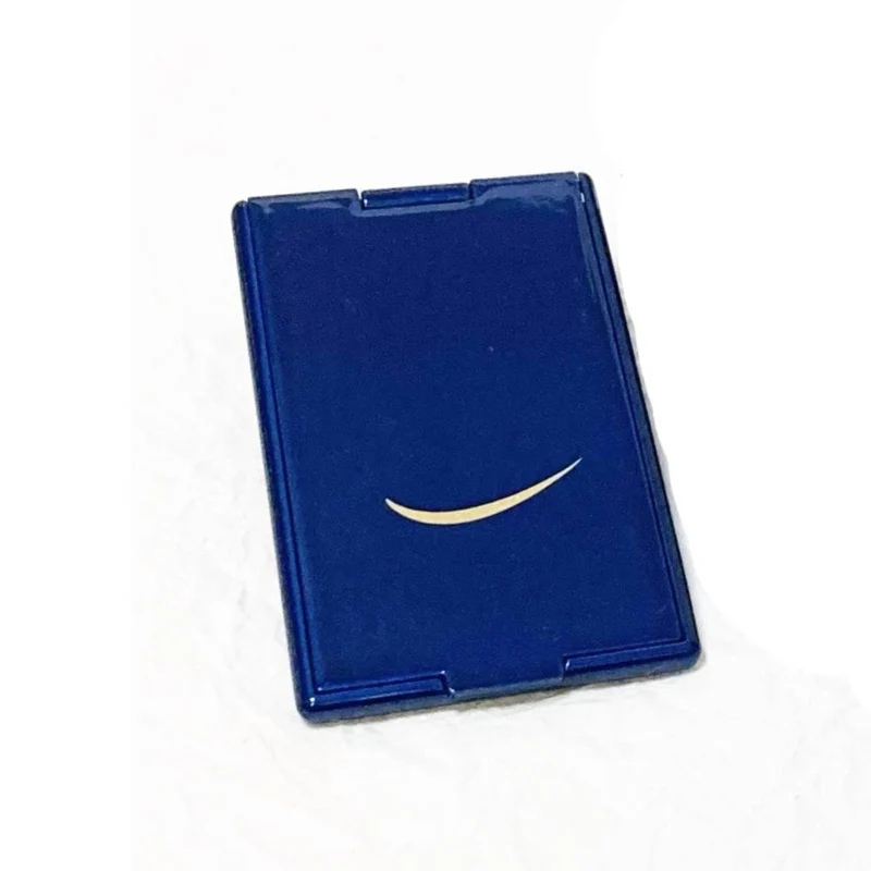 Indigo Blue Lacquered Standing Mirror Crescent Moon Design
