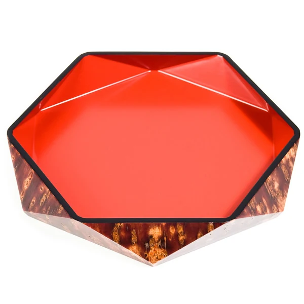 Cherry Bark Hexagonal Bowl