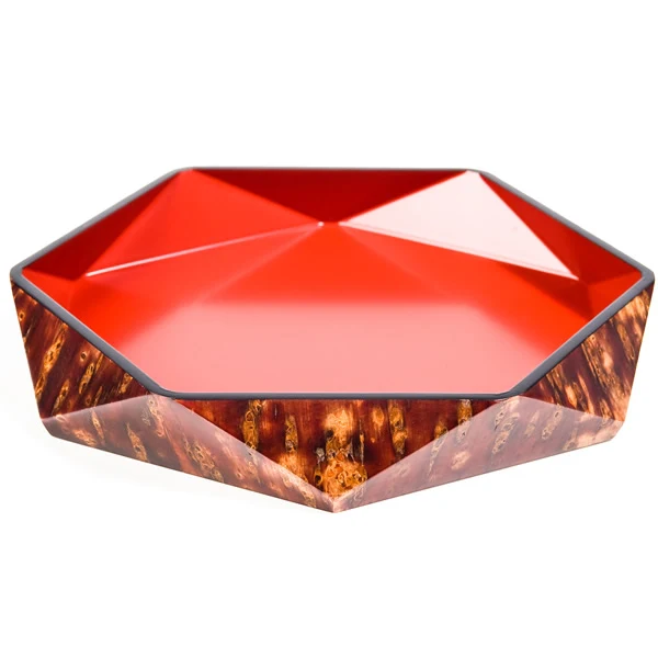 Cherry Bark Hexagonal Bowl