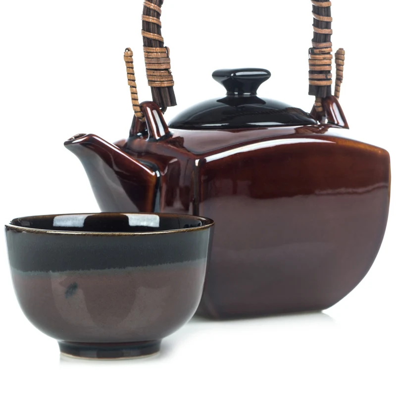 Japanese Tea Pot Set - Ame Glaze
