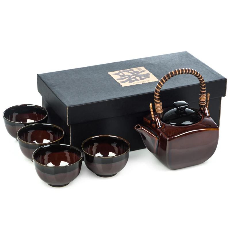 Japanese Tea Pot Set - Ame Glaze