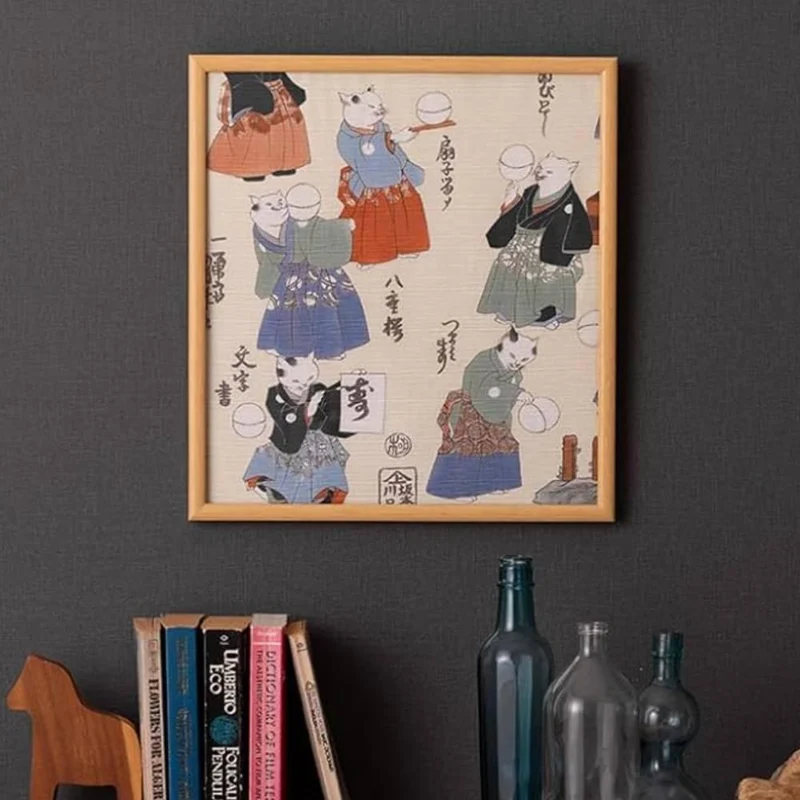 Furoshiki Ukiyo-e Unique Cat Design Versatile Wrapping Cloth 48cm