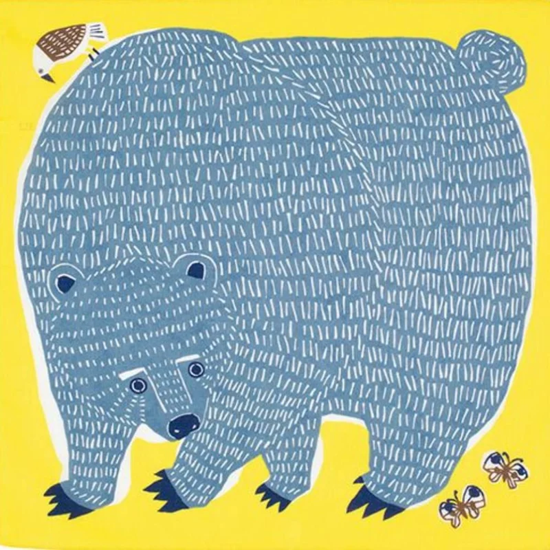 Furoshiki Bear Design Colorful Cotton Wrapping Cloth Book Cover 50cm