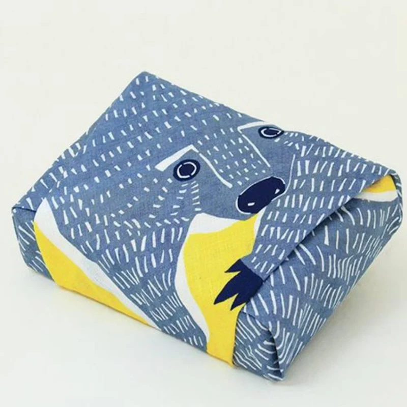 Furoshiki Bear Design Colorful Cotton Wrapping Cloth Book Cover 50cm