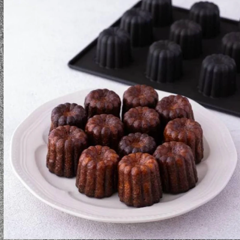 Matsunaga Nonstick Teflon Coated Canelé Baking Mold Tray 12 Cups
