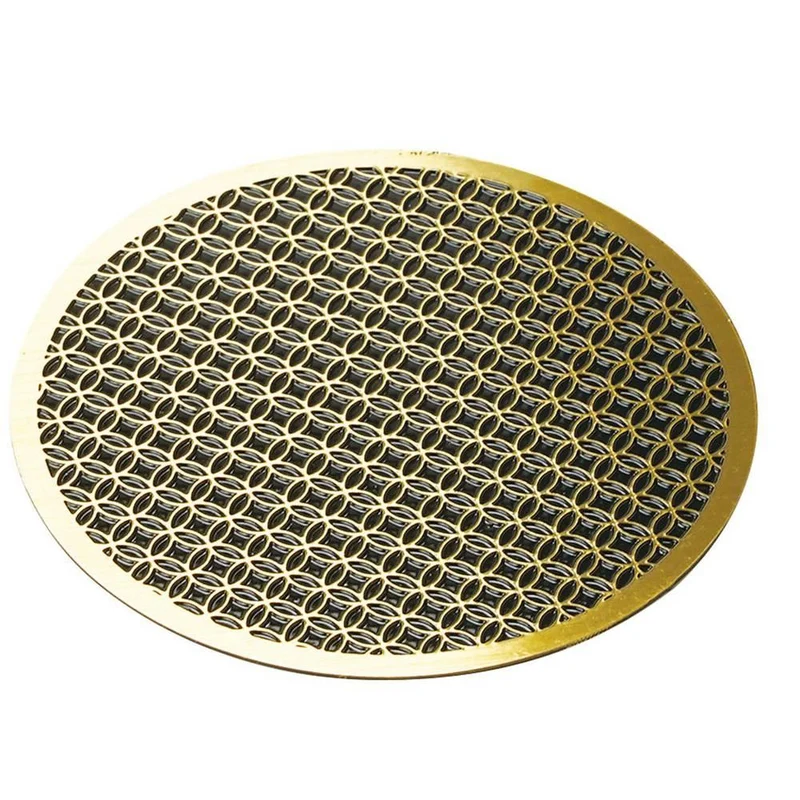 Luxury Brass Coaster Japanese Design Shippo Circles Pattern φ8.6cm