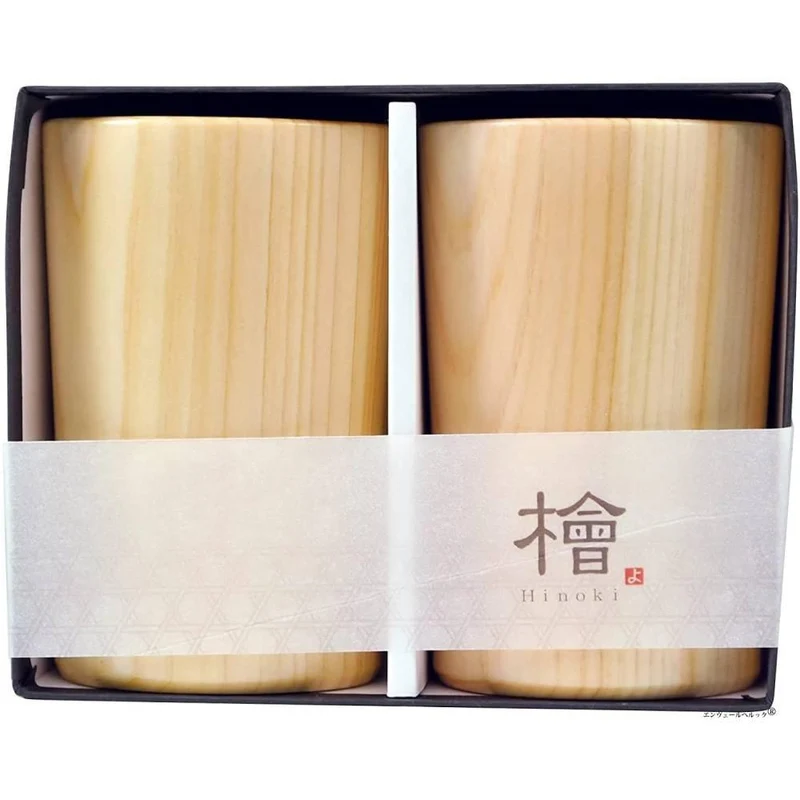 Handcrafted Wooden Beer Cup Hinoki Beer Glass 160ml (Set of 2)