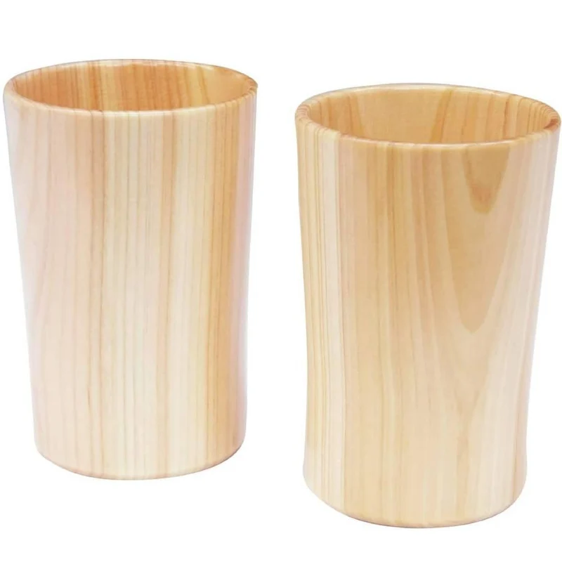 Handcrafted Wooden Beer Cup Hinoki Beer Glass 160ml (Set of 2)