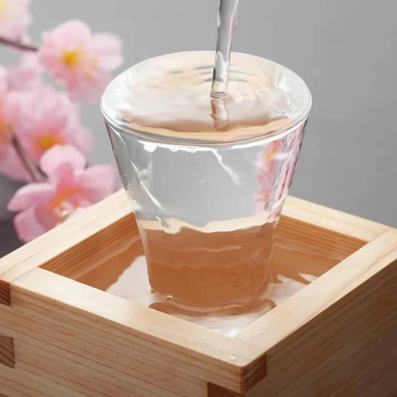 Hinoki Masu Japanese Cypress Wooden Sake Cup Mount Fuji Design