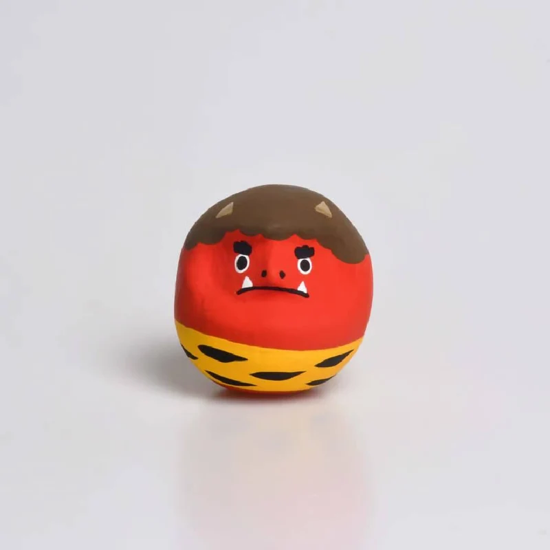 Shirakawa Daruma Demon Red Oni Daruma Doll Good Luck Charm 4.5cm
