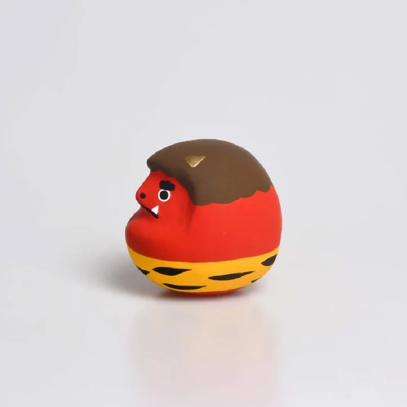 Shirakawa Daruma Demon Red Oni Daruma Doll Good Luck Charm 4.5cm