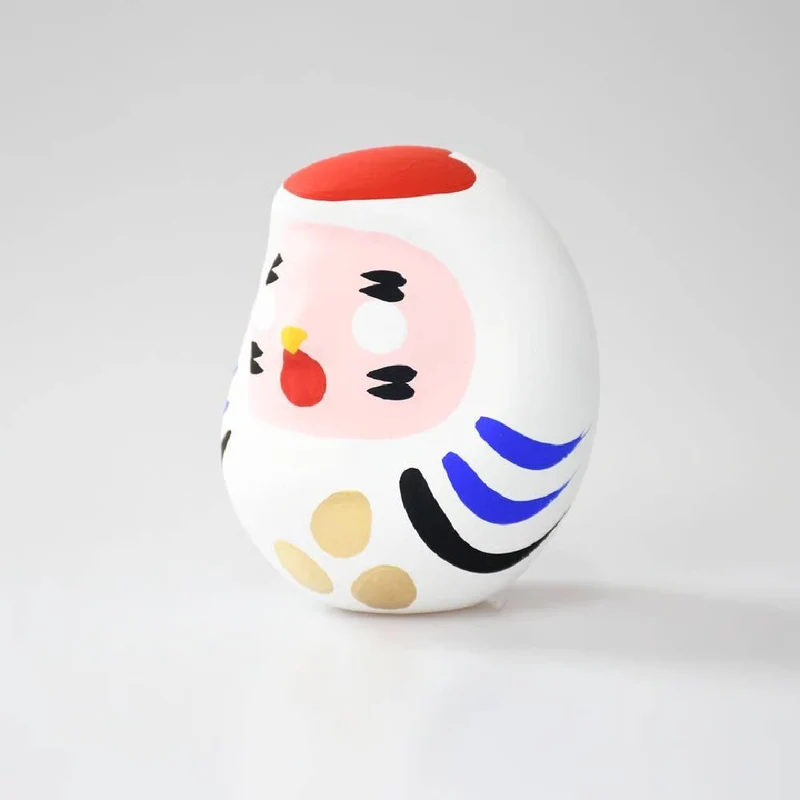 Shirakawa Daruma Zodiac Daruma Doll Cute White Bird Good Luck Charm 8.5cm