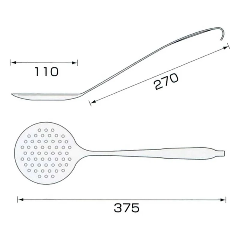 Durable One-Piece Skimmer Spoon Stainless Steel Skimmer 270mm