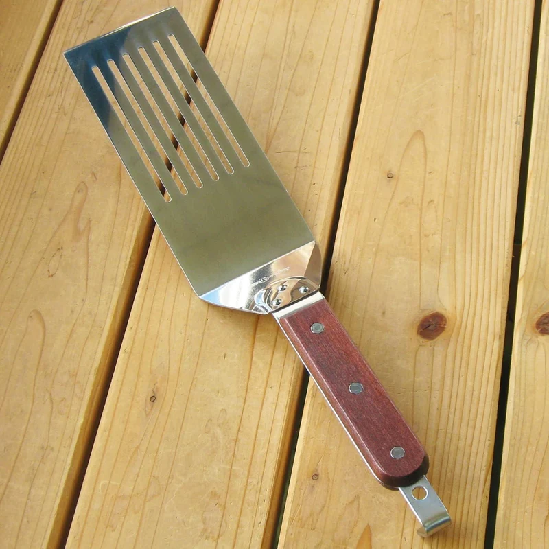 All-Purpose Turner Wooden Handle Burger Flipper With Hook 370mm