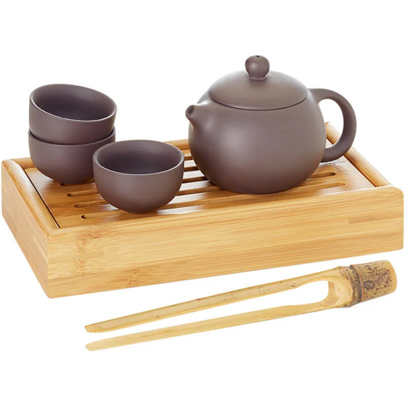 Tee Set Zhong aus dunklem Zisha Ton