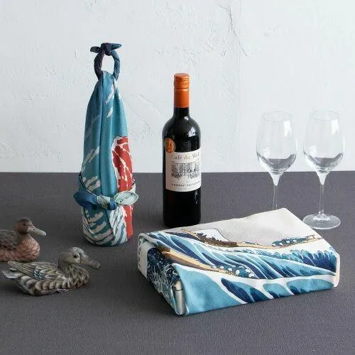 Furoshiki Great Wave off Kanagawa Organic Cotton Wrapping Cloth 70x70cm