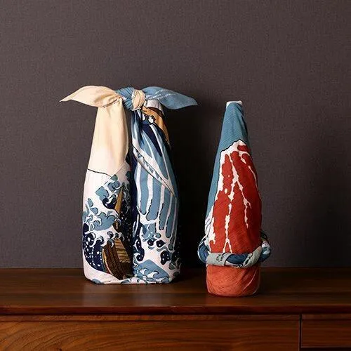 Furoshiki Red Fuji Ukiyo-e Art Cotton Wrapping Cloth 104×104cm