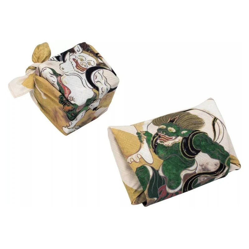 Furoshiki Fujin Raijin Wind & Thunder God Cotton Wrapping Cloth 48x48cm